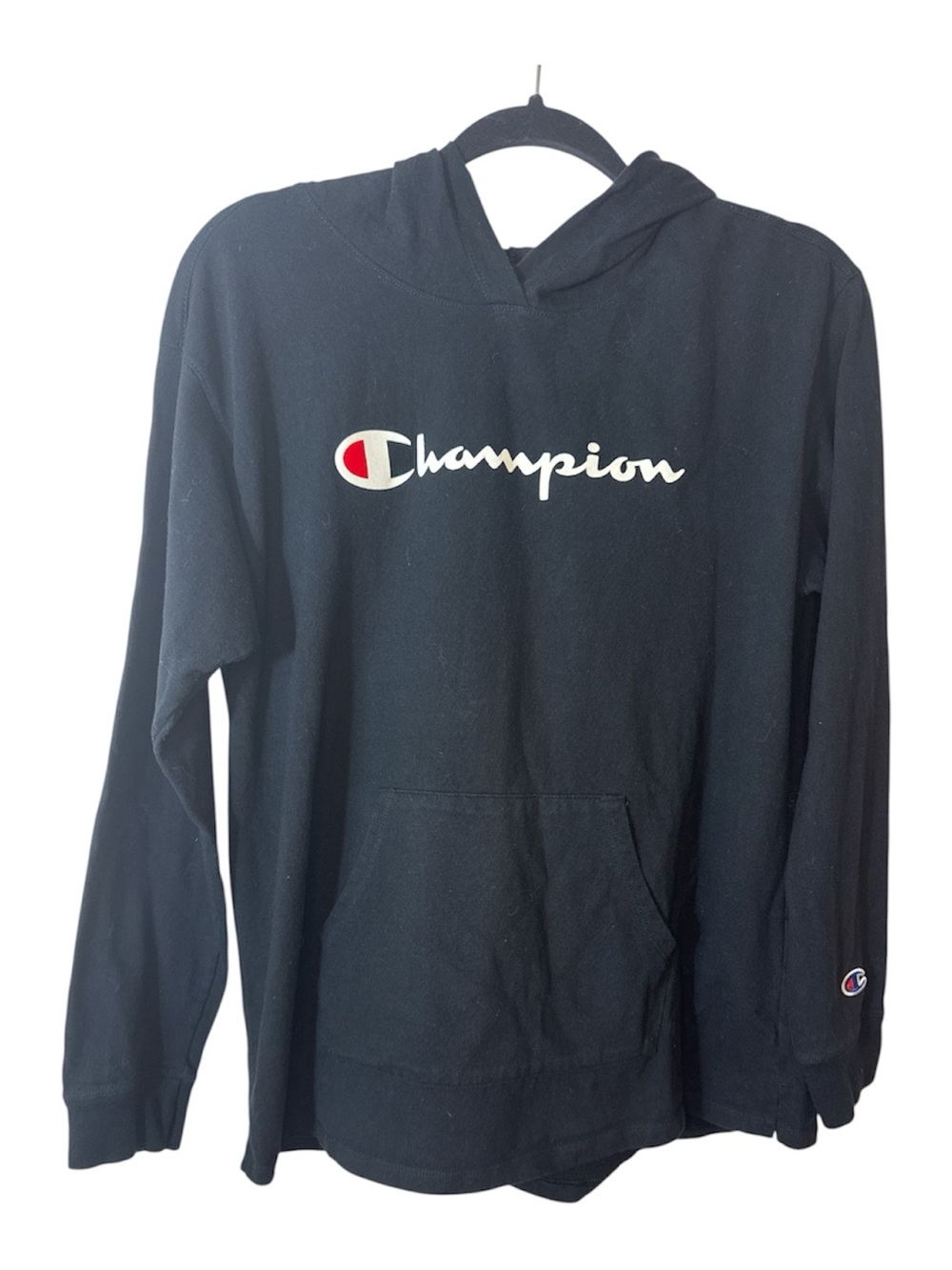 Champion Women's Black Logo Pull Over Hoodie Size Medium